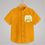 Sweet Pitha Magh Bihu Fiesta - Customized Shirt For Kids - CHROME YELLOW - 0 - 6 Months Old (Chest 23")