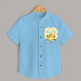 Sweet Pitha Magh Bihu Fiesta - Customized Shirt For Kids - SKY BLUE - 0 - 6 Months Old (Chest 23")