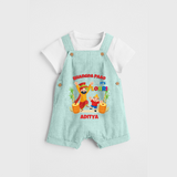 Bhangda Paao It's Lohri - Customized Dungaree Set For Kids - ARCTIC BLUE - 0 - 5 Months Old (Chest 18")