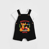 Bhangda Paao It's Lohri - Customized Dungaree Set For Kids - BLACK - 0 - 5 Months Old (Chest 18")