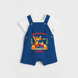 Bhangda Paao It's Lohri - Customized Dungaree Set For Kids - COBALT BLUE - 0 - 5 Months Old (Chest 18")