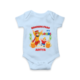 Bhangda Paao It's Lohri - Customized Romper For Babies - BABY BLUE - 0 - 3 Months Old (Chest 16")