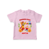 Bhangda Paao It's Lohri - Customized T-Shirt For Kids - PINK - 0-5 Months Old (Chest 17")