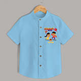 Flying High Like Sankranti Kite - Customized Shirt For Kids - SKY BLUE - 0 - 6 Months Old (Chest 23")