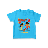 Flying High Like Sankranti Kite - Customized T-Shirt For Kids - SKY BLUE - 0-5 Months Old (Chest 17")