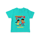 Flying High Like Sankranti Kite - Customized T-Shirt For Kids - TEAL - 0-5 Months Old (Chest 17")