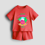 My First Pongal - Customized Co-ord Set For Kids - RED - 1-2 Years Old (Chest 22")