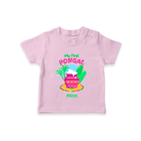 My First Pongal - Customized T-Shirt For Kids - PINK - 0-5 Months Old (Chest 17")