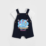 My First Uttarayan - Customized Dungaree Set For Kids - NAVY BLUE - 0 - 5 Months Old (Chest 18")