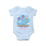 My First Uttarayan - Customized Romper For Babies - BABY BLUE - 0 - 3 Months Old (Chest 16")