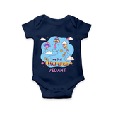 My First Uttarayan - Customized Romper For Babies - NAVY BLUE - 0 - 3 Months Old (Chest 16")