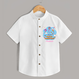 My First Makar Sankranti - Customized Shirt For Kids - WHITE - 0 - 6 Months Old (Chest 23")