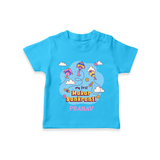 My First Makar Sankranti - Customized T-Shirt For Kids - SKY BLUE - 0-5 Months Old (Chest 17")