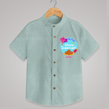 My 1st Makar Sankranti - Customized Shirt For Kids - ARCTIC BLUE - 0 - 6 Months Old (Chest 23")