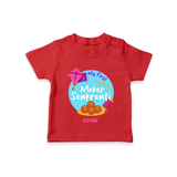 My 1st Makar Sankranti - Customized T-Shirt For Kids - RED - 0-5 Months Old (Chest 17")