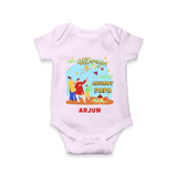 Happy Uttarayan With Mummy Papa   - Customized Romper For Babies - LILAC - 0 - 3 Months Old (Chest 16")