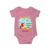 Happy Uttarayan With Mummy Papa   - Customized Romper For Babies - ONION - 0 - 3 Months Old (Chest 16")