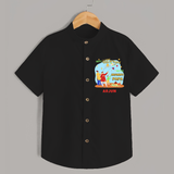 Happy Uttarayan With Mummy Papa   - Customized Shirt For Kids - BLACK - 0 - 6 Months Old (Chest 23")