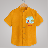 Happy Uttarayan With Mummy Papa   - Customized Shirt For Kids - CHROME YELLOW - 0 - 6 Months Old (Chest 23")