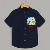 Happy Uttarayan With Mummy Papa   - Customized Shirt For Kids - NAVY BLUE - 0 - 6 Months Old (Chest 23")