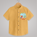 Happy Uttarayan With Mummy Papa   - Customized Shirt For Kids - PASTEL YELLOW - 0 - 6 Months Old (Chest 23")