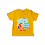 Happy Uttarayan With Mummy Papa   - Customized T-Shirt For Kids - CHROME YELLOW - 0-5 Months Old (Chest 17")