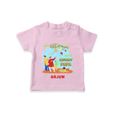 Happy Uttarayan With Mummy Papa   - Customized T-Shirt For Kids - PINK - 0-5 Months Old (Chest 17")