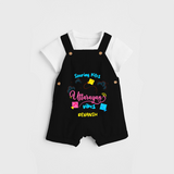 Soaring Kites Uttarayan Vibes - Customized Dungaree Set For Kids - BLACK - 0 - 5 Months Old (Chest 18")