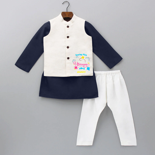 Soaring Kites Uttarayan Vibes - Customized Kurta WaistCoat For Kids