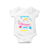 Soaring Kites Uttarayan Vibes - Customized Romper For Babies - WHITE - 0 - 3 Months Old (Chest 16")