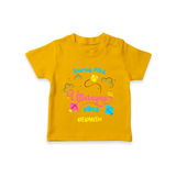 Soaring Kites Uttarayan Vibes - Customized T-Shirt For Kids - CHROME YELLOW - 0-5 Months Old (Chest 17")