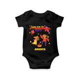 Flying High Like Uttarayan Kite - Customized Romper For Babies - BLACK - 0 - 3 Months Old (Chest 16")