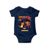 Flying High Like Uttarayan Kite - Customized Romper For Babies - NAVY BLUE - 0 - 3 Months Old (Chest 16")