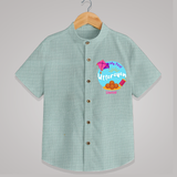 My 1st Uttarayan - Customized Shirt For Kids - ARCTIC BLUE - 0 - 6 Months Old (Chest 23")