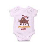 "My First Jallikattu - Customized Romper for Babies With Name" - LILAC - 0 - 3 Months Old (Chest 16")