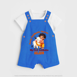 Kutty Jallikattu Veeran Kids Dungaree – Custom Name Design - COBALT BLUE - 0 - 5 Months Old (Chest 18")
