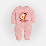 Kutty Jallikattu Veeran Kids Fullbody Suit – Custom Name Design - BABY PINK - New Born (Chest 7.5")