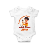 Kutty Jallikattu Veeran Kids Romper – Custom Name Design - WHITE - New Born (Chest 14")