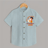 Kutty Jallikattu Veeran Kids Shirt – Custom Name Design - ARCTIC BLUE - 0 - 6 Months Old (Chest 23")