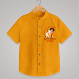 Kutty Jallikattu Veeran Kids Shirt – Custom Name Design - CHROME YELLOW - 0 - 6 Months Old (Chest 23")