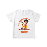 Kutty Jallikattu Veeran Kids T-Shirt – Custom Name Design - WHITE - 0-5 Months Old (Chest 17")