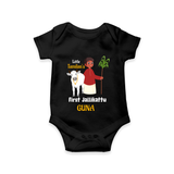 Little Tamizhan’s First Jallikattu Kids Romper - BLACK - New Born (Chest 14")