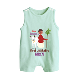 Little Tamizhan’s First Jallikattu Kids Romper Suit - MINT GREEN - 0 - 5 Months Old (Chest 18")