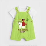 Little Tamizhan’s First Jallikattu Kids Dungaree - GREEN - 0 - 5 Months Old (Chest 18")