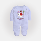 Little Tamizhan’s First Jallikattu Kids Fullbody Suit - BABY BLUE - New Born (Chest 7.5")