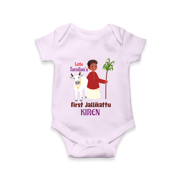 Little Tamizhan’s First Jallikattu Kids Romper - LILAC - New Born (Chest 14")