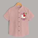 Little Tamizhan’s First Jallikattu Kids Shirt - PEACH - 0 - 6 Months Old (Chest 23")