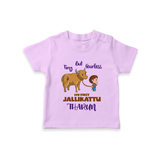 "My First Jallikattu Celebration - Adorable Customized T-Shirt for Kids with Name" - LILAC - 0-5 Months Old (Chest 17")