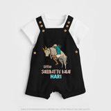 Little Jallikattu Kalai Kids Dungaree – Custom Name Editio - BLACK - 0 - 5 Months Old (Chest 18")