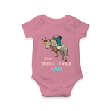 "Little Jallikattu kalai - Customized Romper for Babies with Name" - ONION - 0 - 3 Months Old (Chest 16")